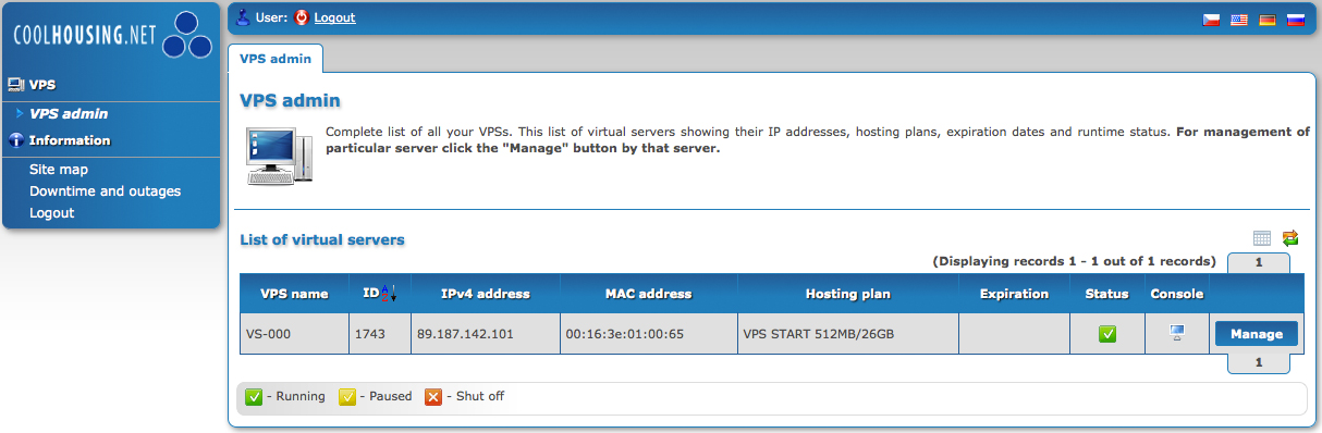 VPS main page VPS main page