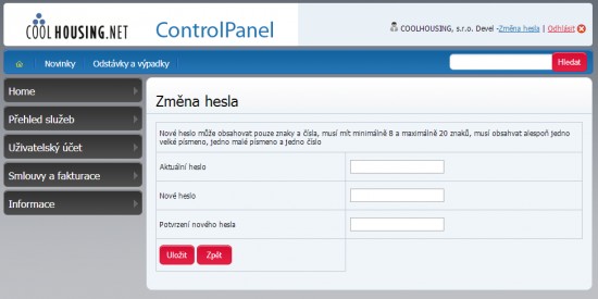 změna hesla