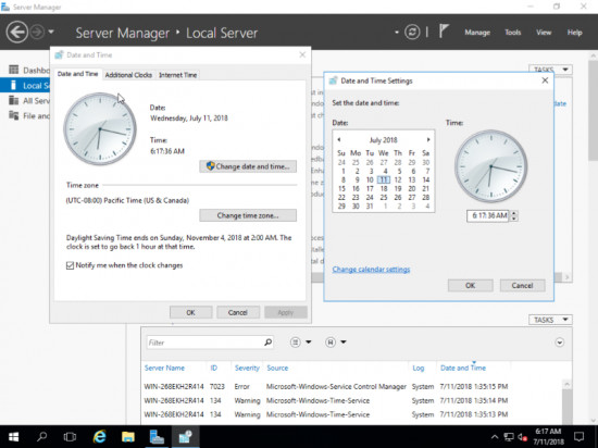 Select Change date and time