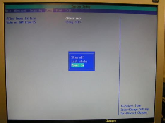 Intel - фотография из bios