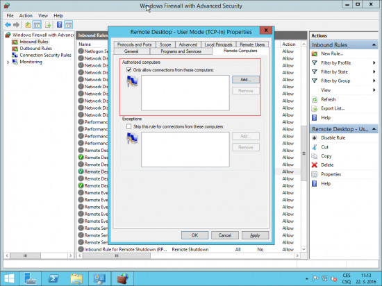 Firewall RDP