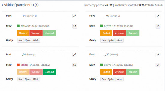Více přívodů je možné pojmenovat, což vám usnadní orientaci v okamžiku, kdy například rychle potřebujete server restartovat a nemáte čas hledat poznámky, kam je jaký server připojen.