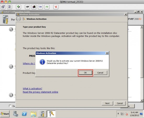 VPS Windows, System activation 3