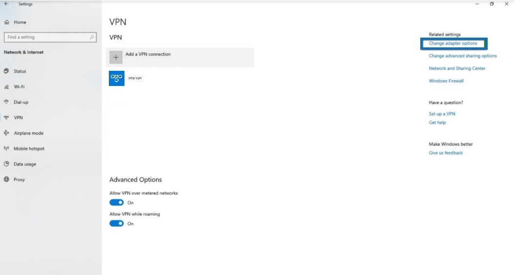 There is necessary to change adapter option There is necessary to change adapter option