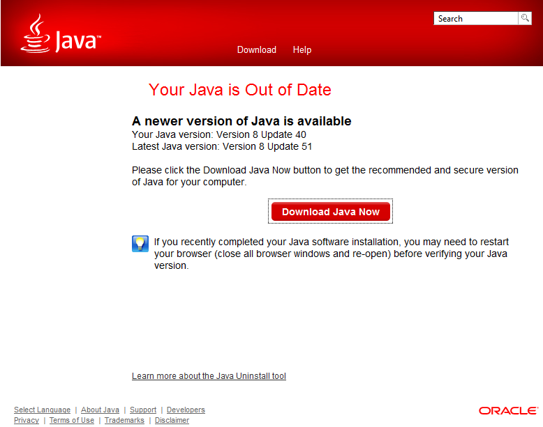 Java is Out of Date Java is Out of Date