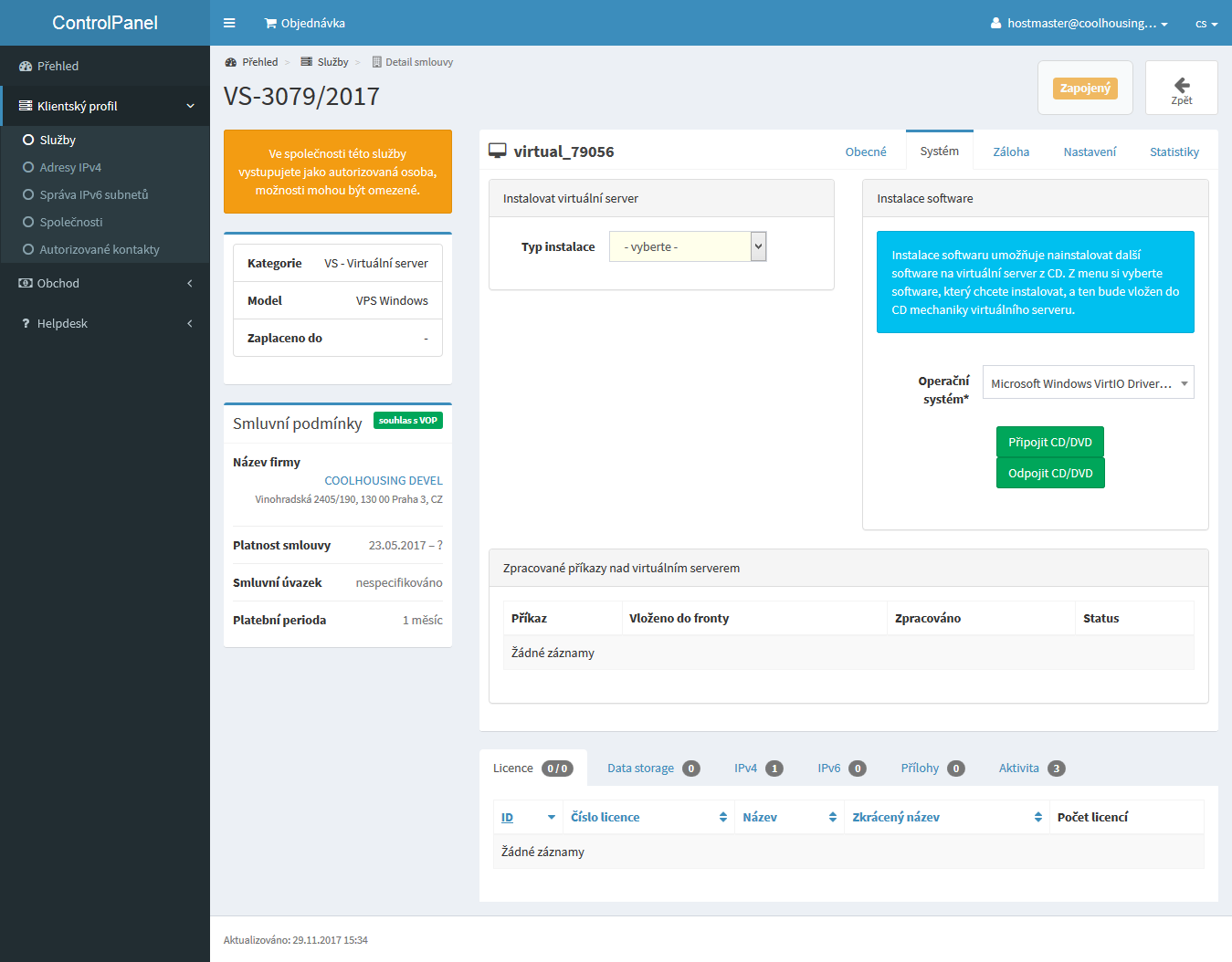 Postup jak aktualizovat drivery na VPS Postup jak aktualizovat drivery na VPS