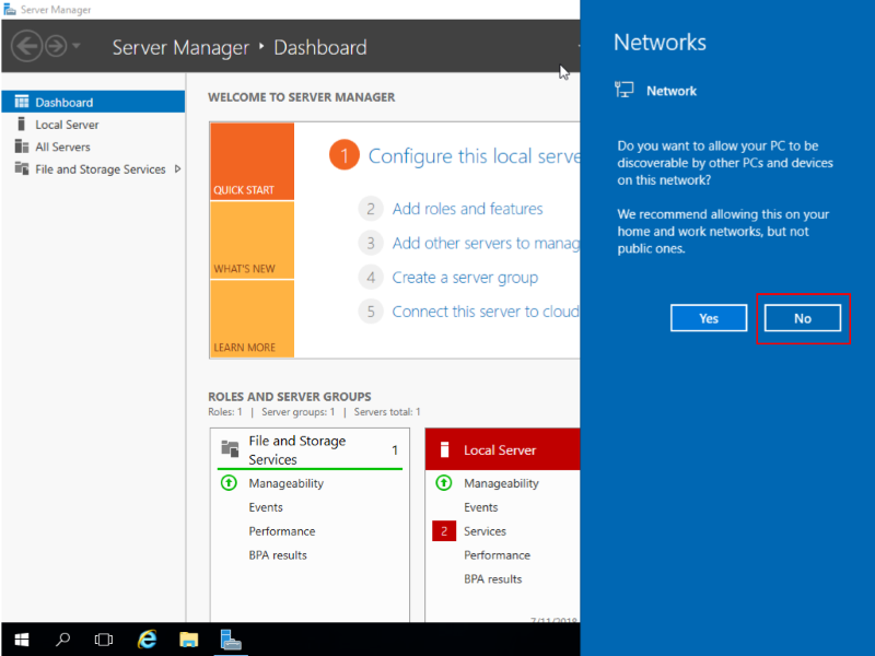 Click No to disable detection of public network Click No to disable detection of public network