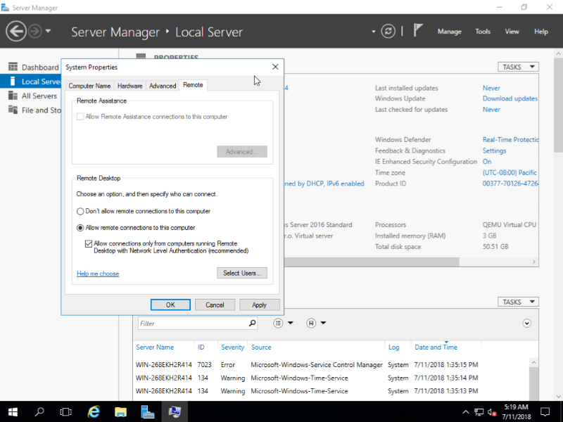 Allow connection only from computers running Remote Desktop Allow connection only from computers running Remote Desktop
