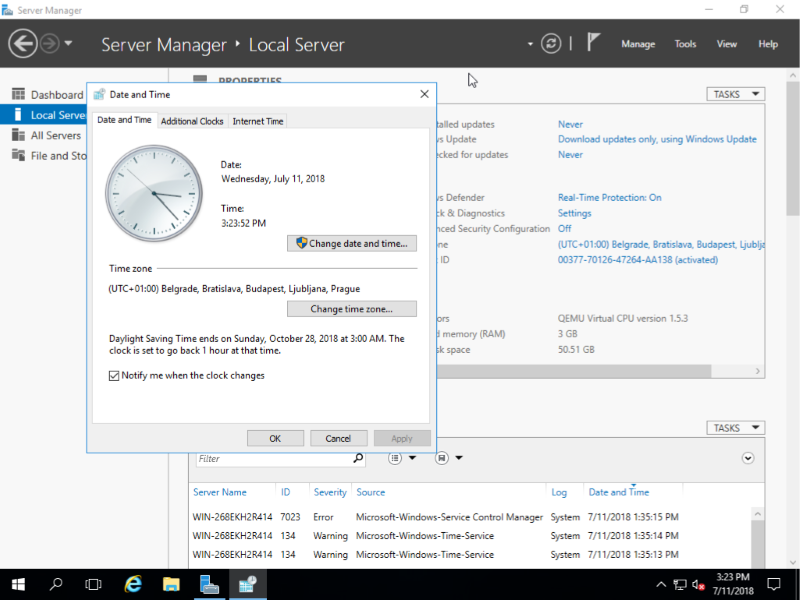 Time synchronization with Internet servers Time synchronization with Internet servers