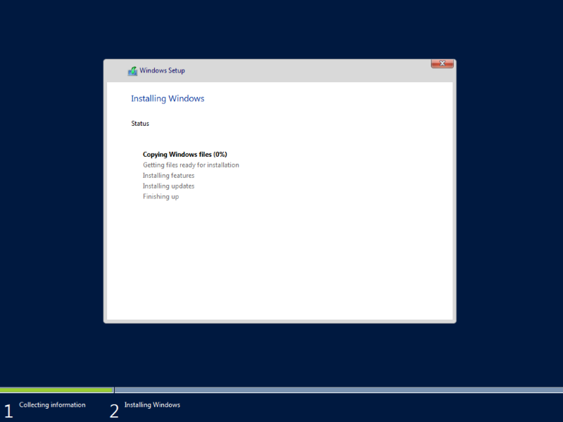 Installation is processing Installation is processing