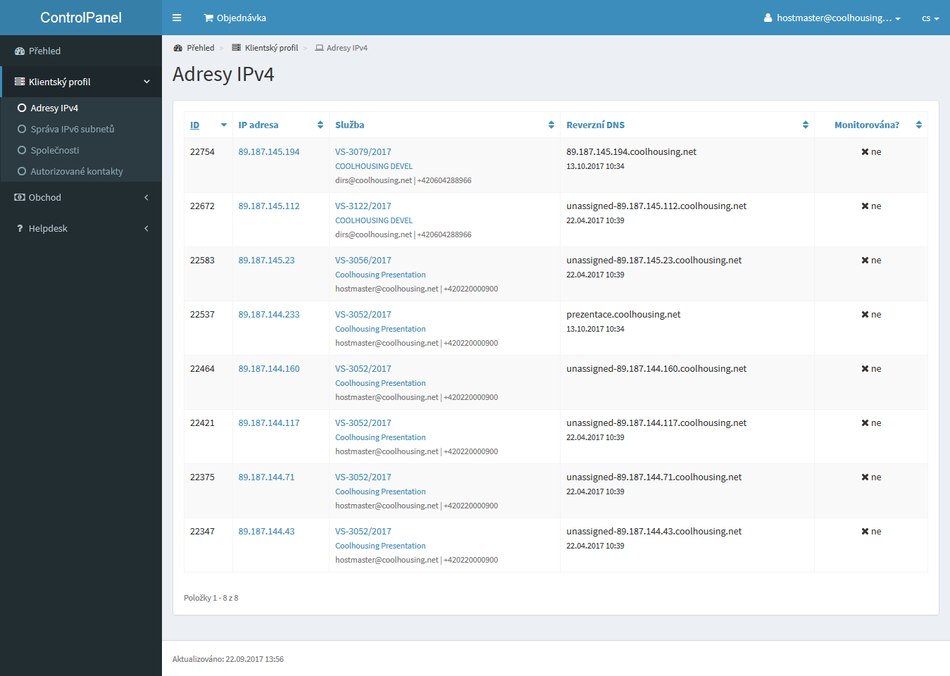 IPv4 adresy