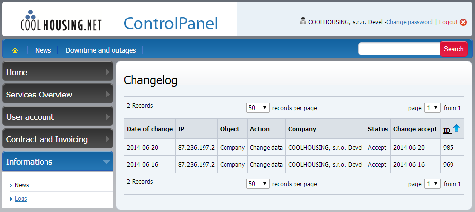changelog changelog