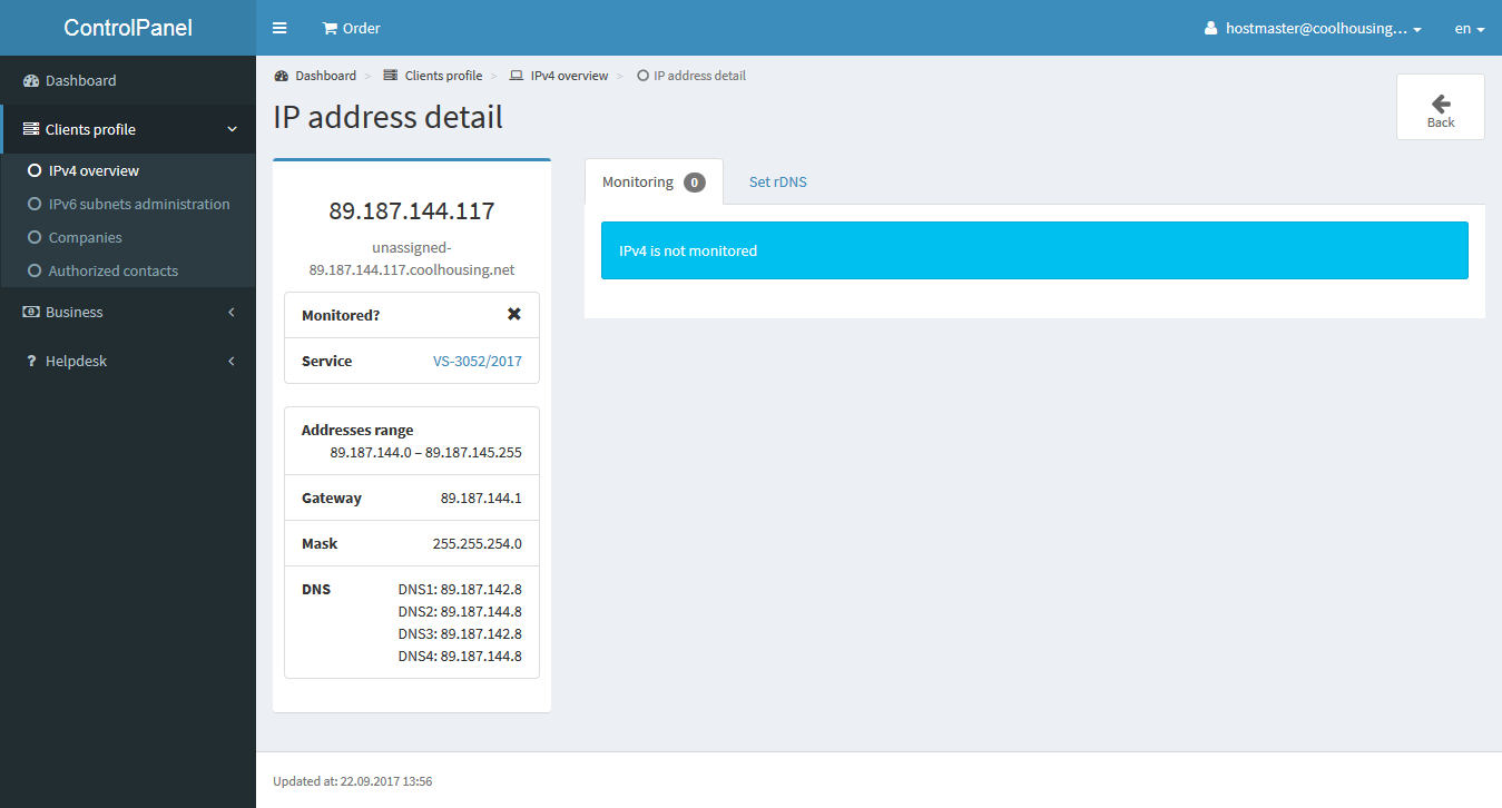 IP addresses