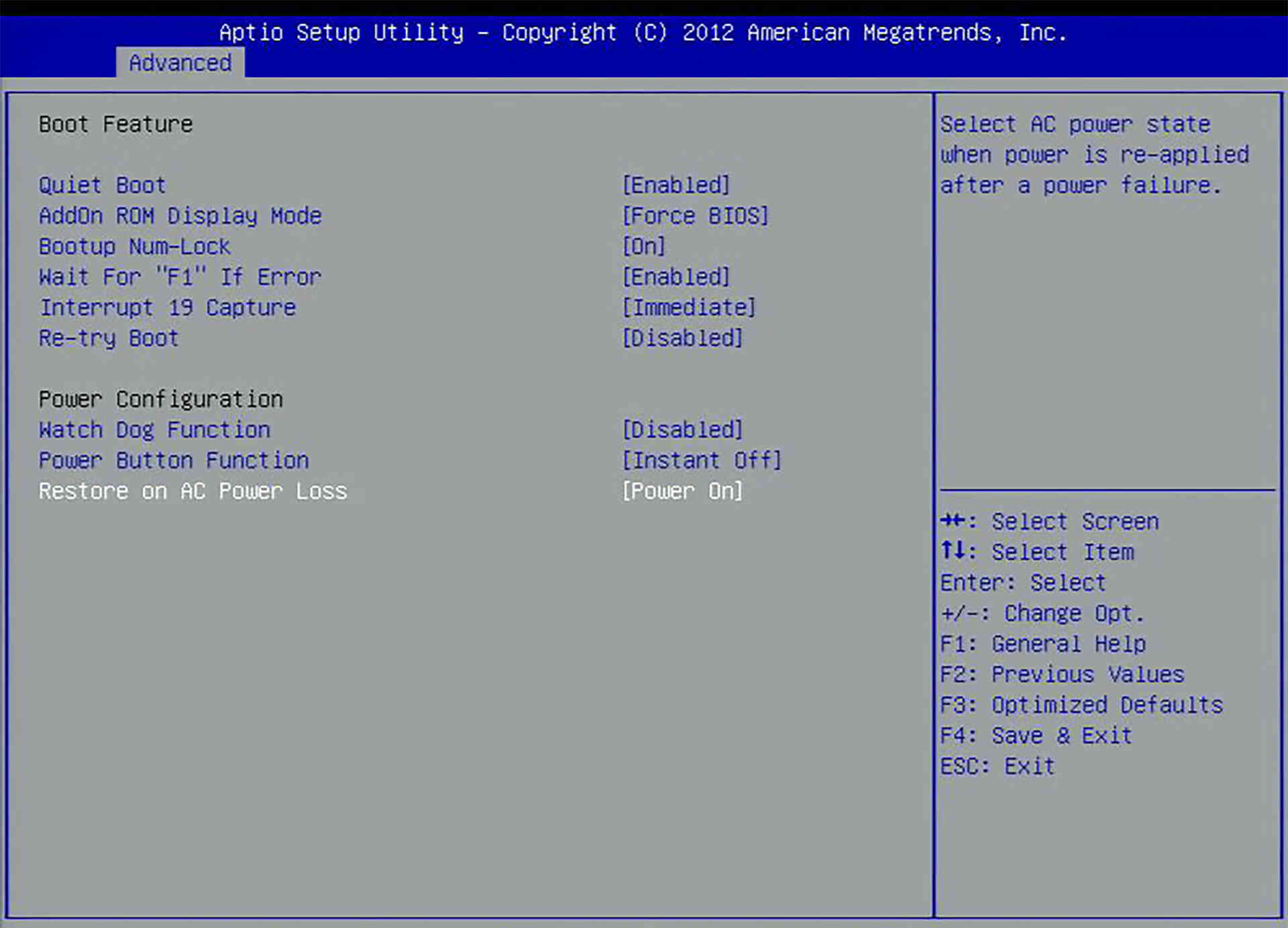 Supermicro - Schnappschuss vom BIOS