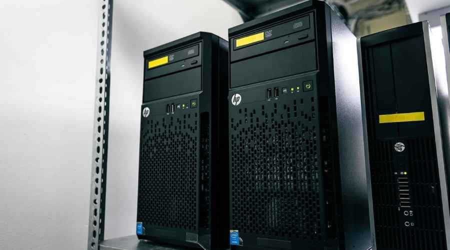 tower servers in server room