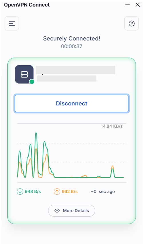 Confirmation of secure connection