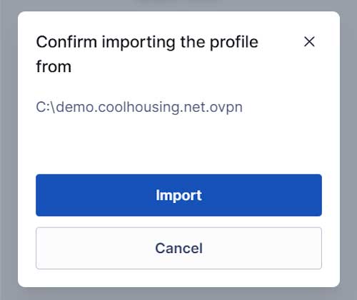 Downloaded file please import to the client