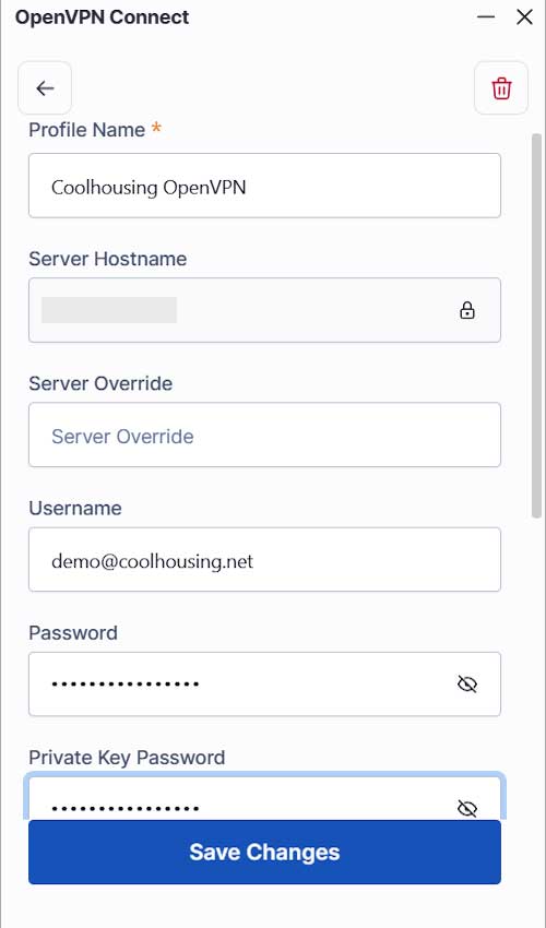 Settings for one click