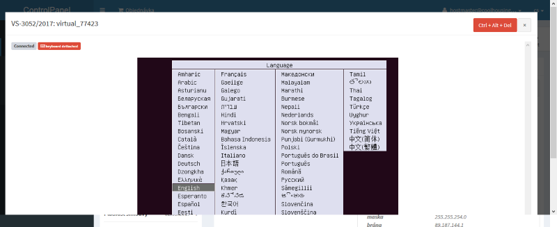 Start Debian installation