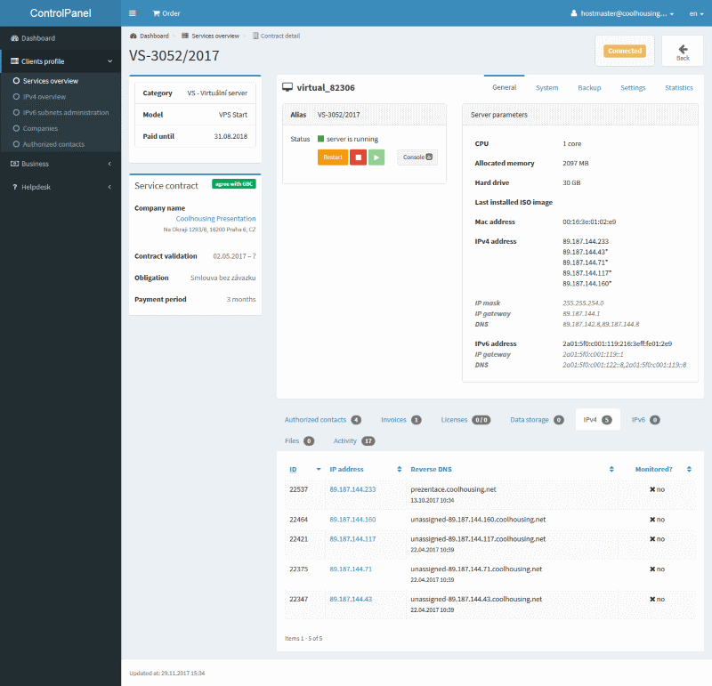 Configuration of IPv4